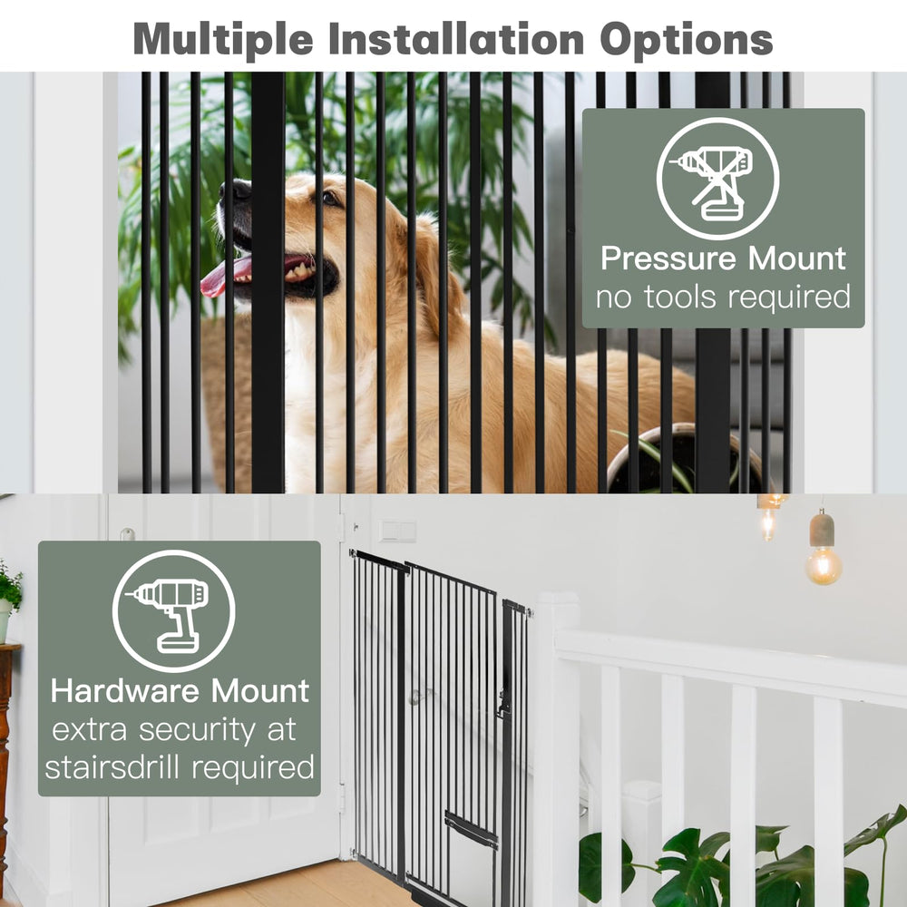 SHYUJAJIE anti-tripping bottom ramp stabilizes the gate and protects floors