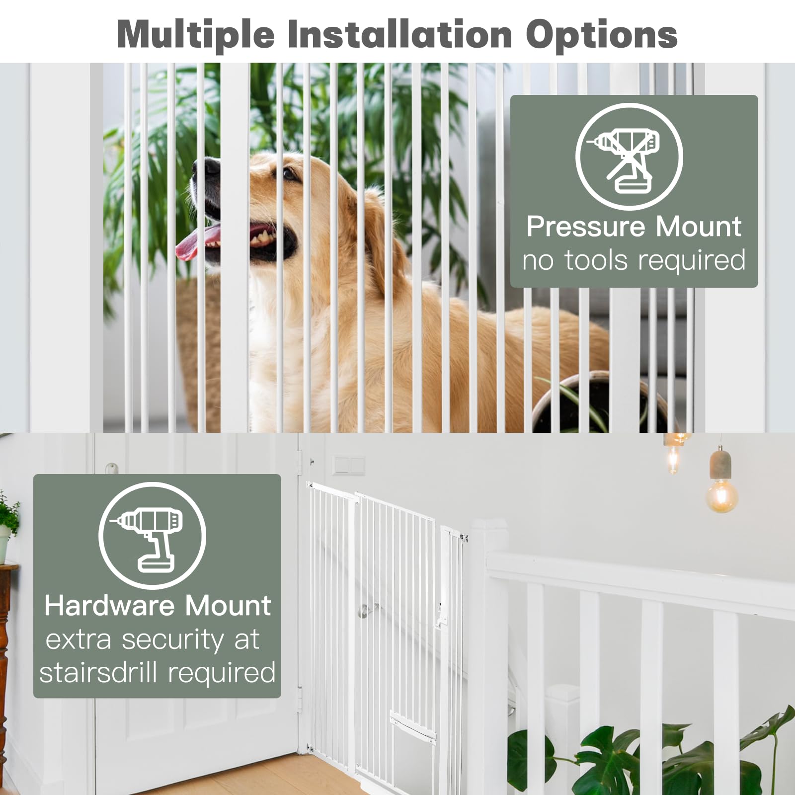 SHYUJAJIE bottom ramp anti-trip design protects floors and stabilizes the gate.