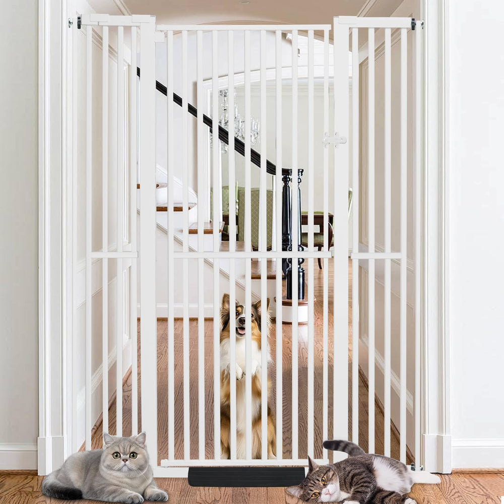 SHYUJAJIE elegant white gate blocks pets in stair and doorway areas.