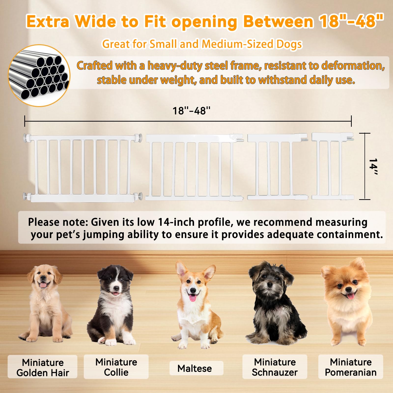 SHYUJAJIE dog gate extensions pack expands openings for versatile room setups.
