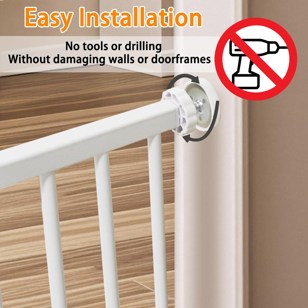 SHYUJAJIE dog gate pressure-mounted installation requires no tools
