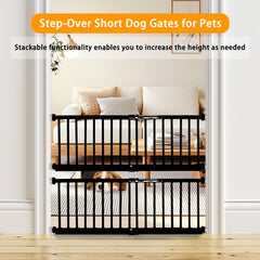 SHYUJAJIE dog gate step-over design enables easy passage while keeping pets contained.