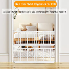 SHYUJAJIE dog gate step-over design enables easy passage