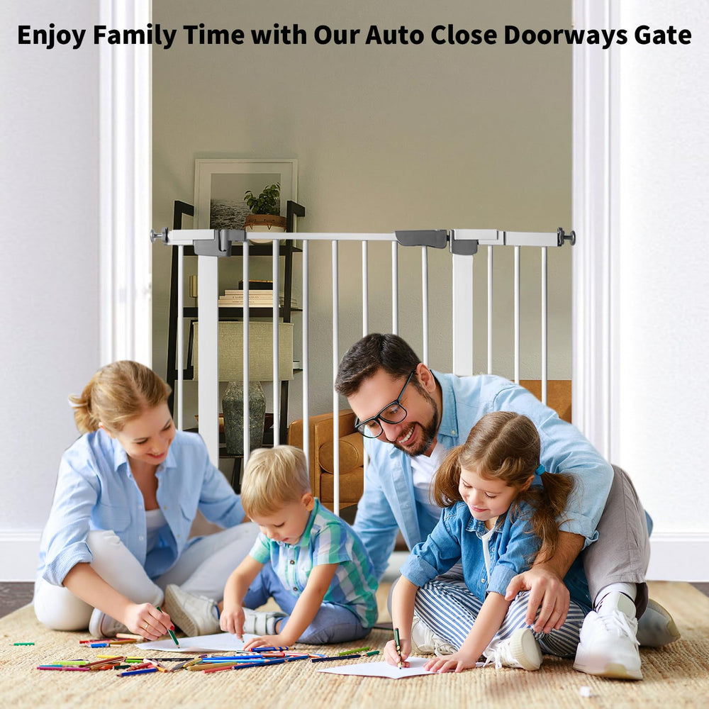 SHYUJAJIE 30-inch gate in steel offers durable, long-lasting pet and child barrier.