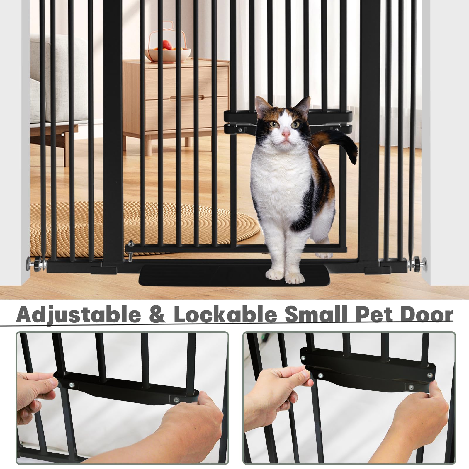 SHYUJAJIE durable steel gate offers sturdy, long-lasting pet containment