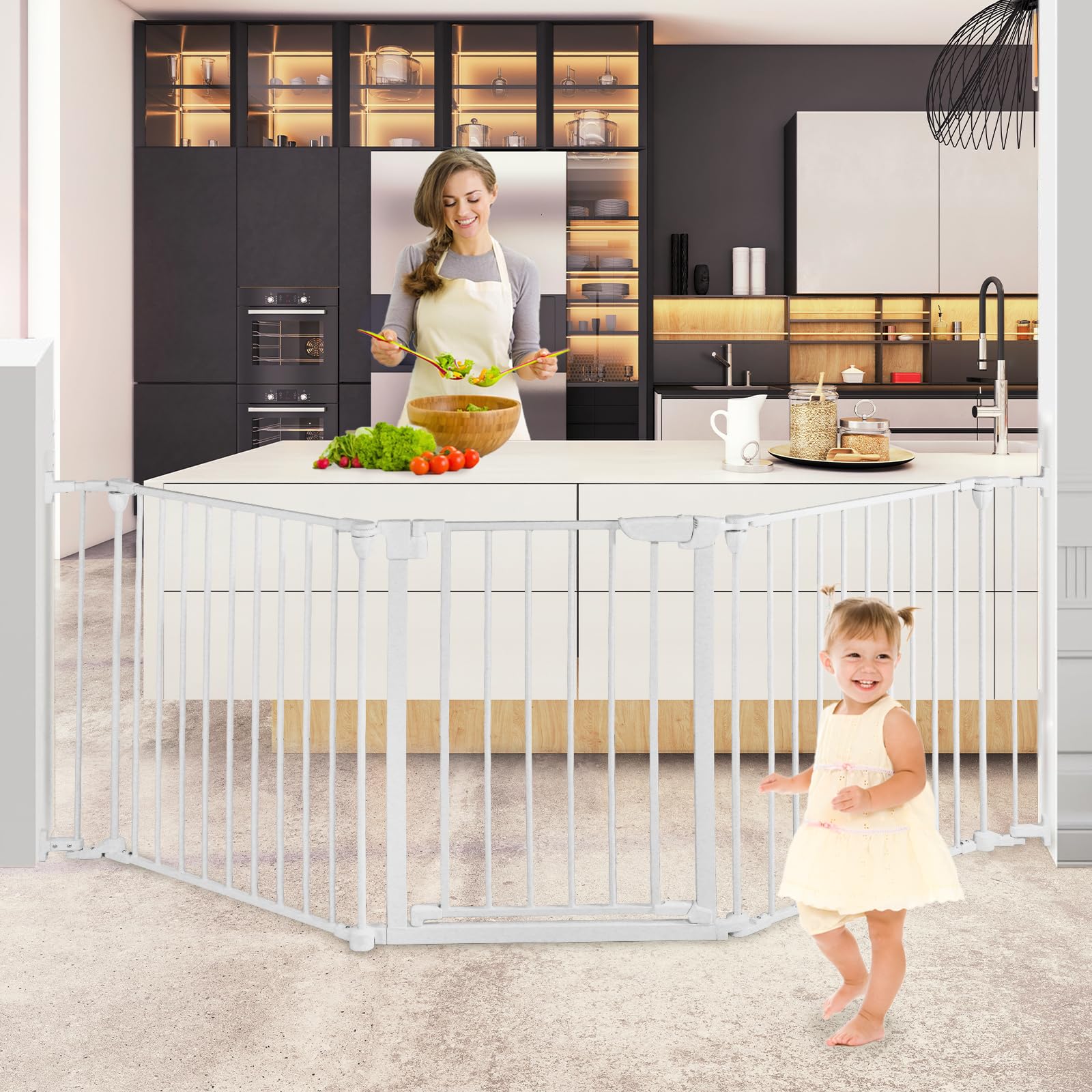 SHYUJAJIE extra-wide-gate-assembly: secure fit for wide openings in hallways.