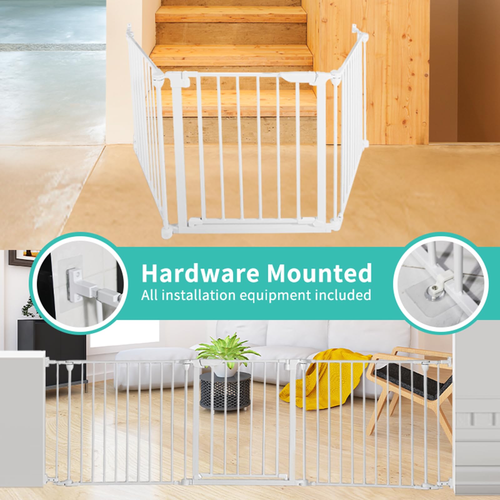 SHYUJAJIE foldable gate panels allow easy storage and versatile freestanding play areas.