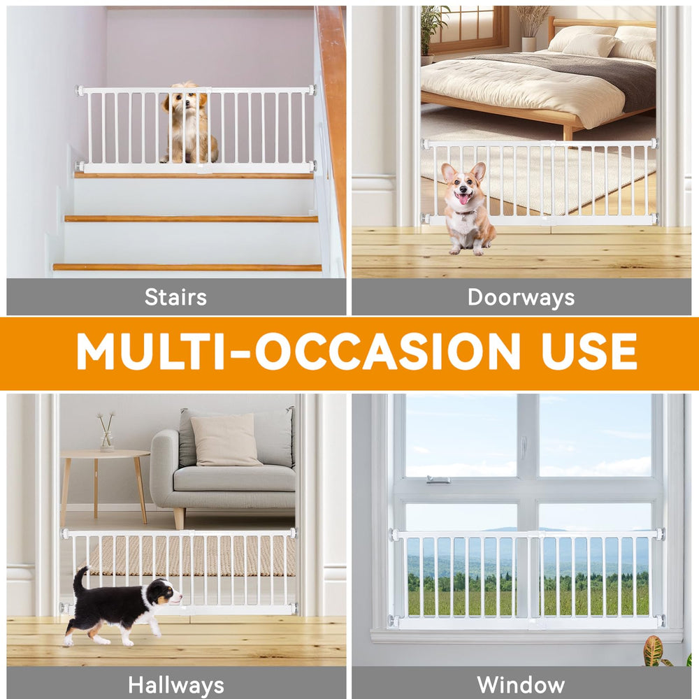 SHYUJAJIE dog gate keeps pets safe in your home while protecting furniture.