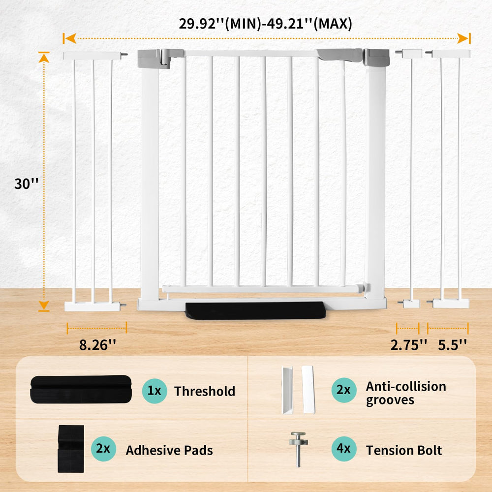 SHYUJAJIE pressure-mounted gate, tool-free setup for quick, wall-safe installation.