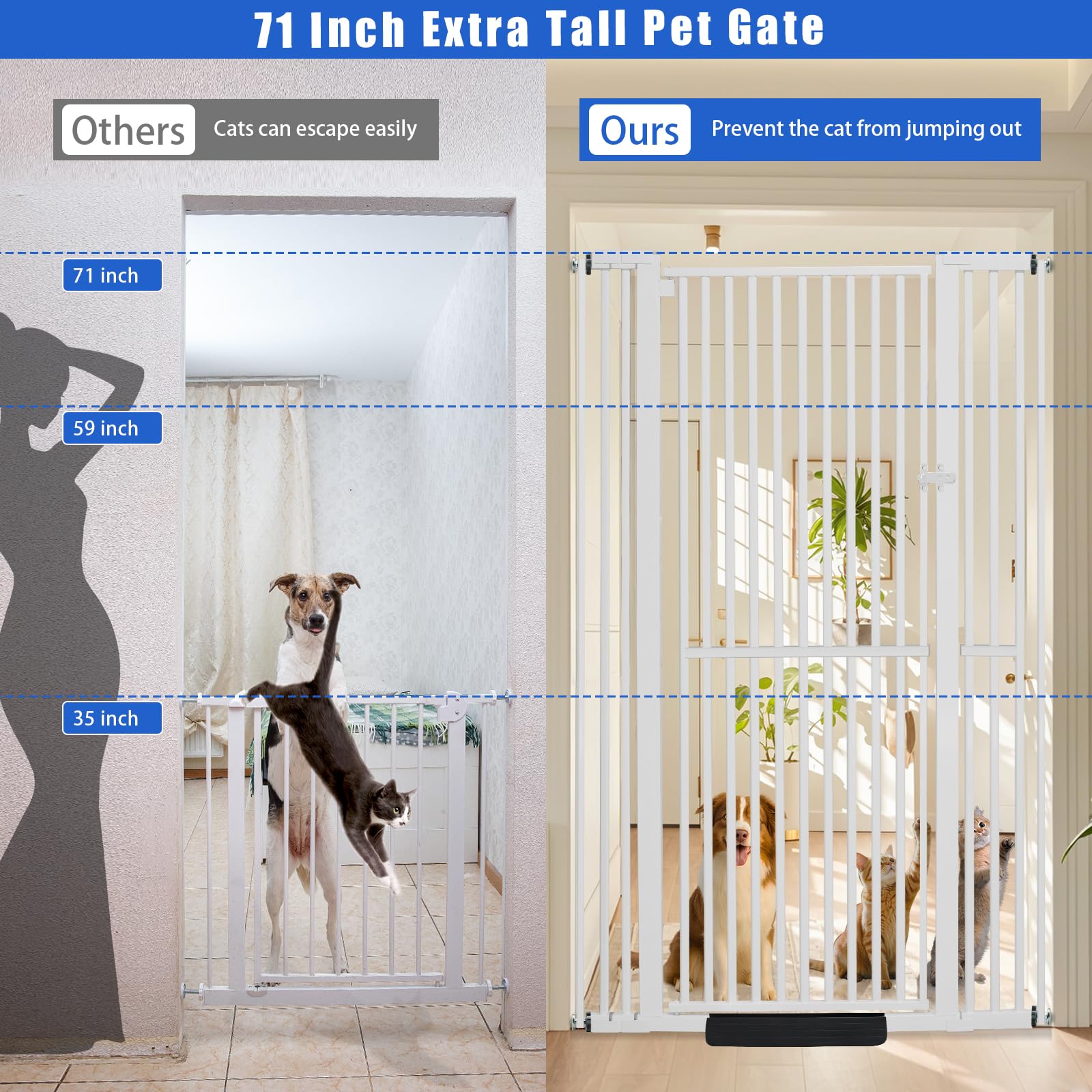 SHYUJAJIE pressure-mounted gate with tool-free setup for quick installation