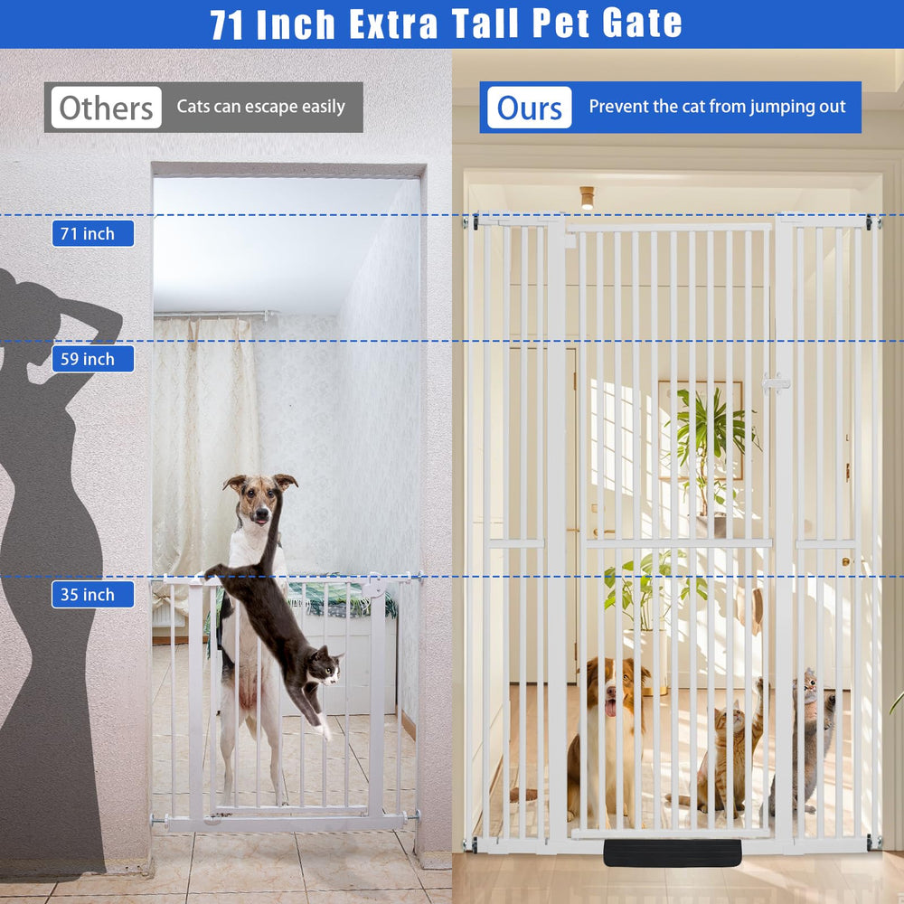 SHYUJAJIE pressure-mounted walk-through gate in a doorway for quick setup.