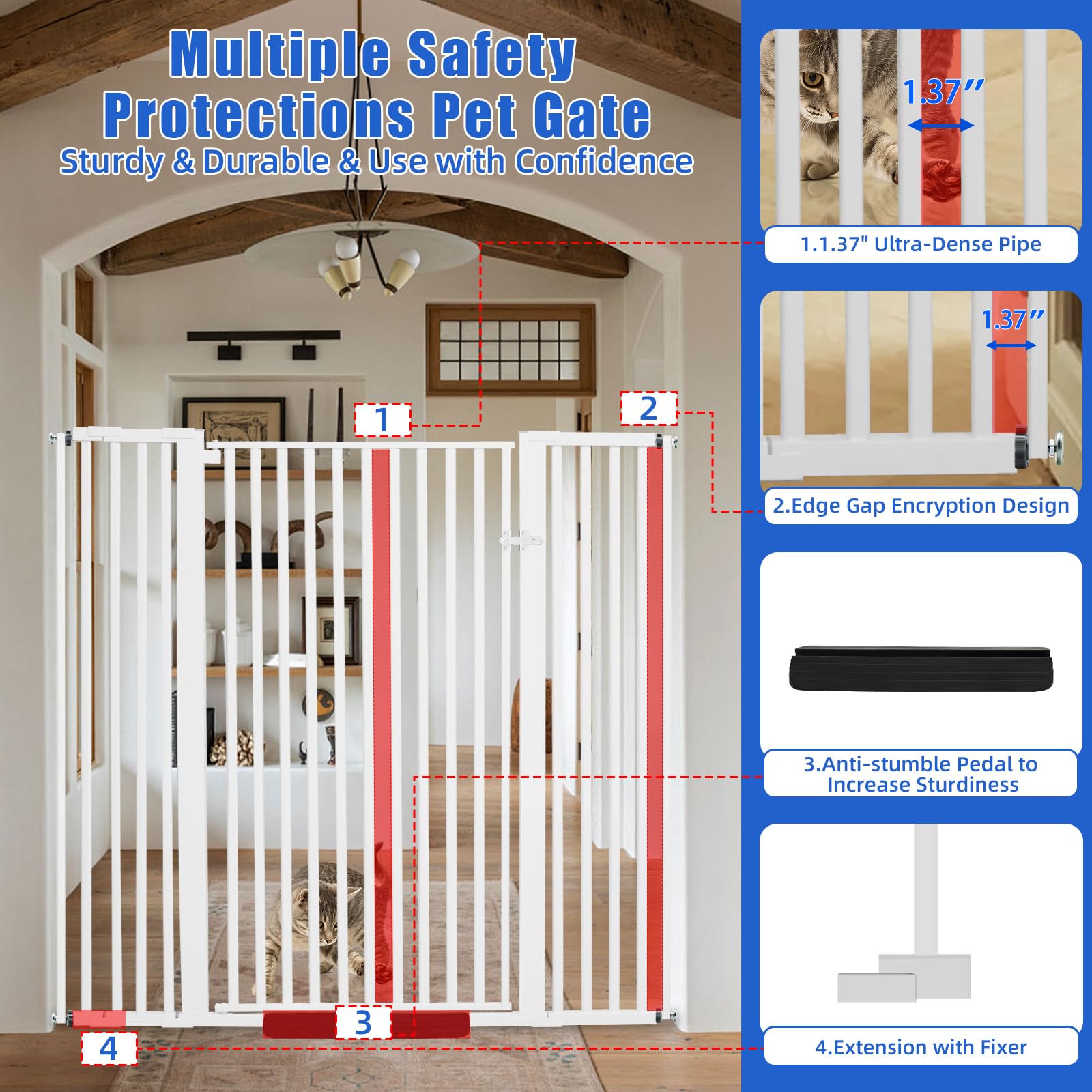 SHYUJAJIE ultra dense gap emphasizes pet safety by preventing squeezing and entrapment.