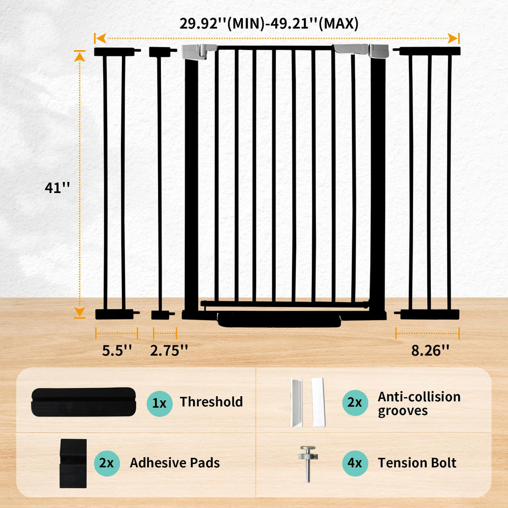SHYUJAJIE wide-width extensions extended to 49.21 inches for wide doorways.