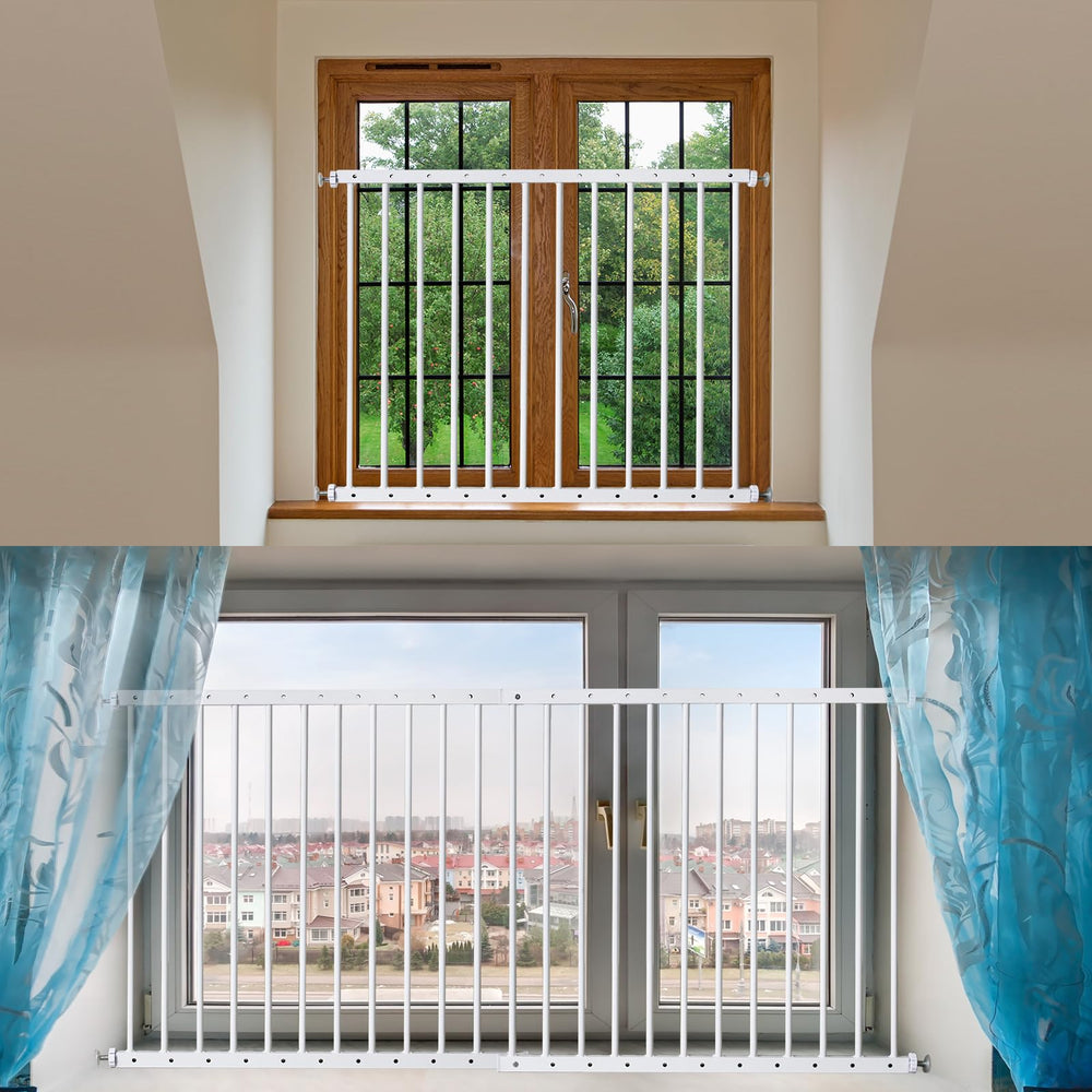 SHYUJAJIE white window guard complements modern nursery or living room decor.