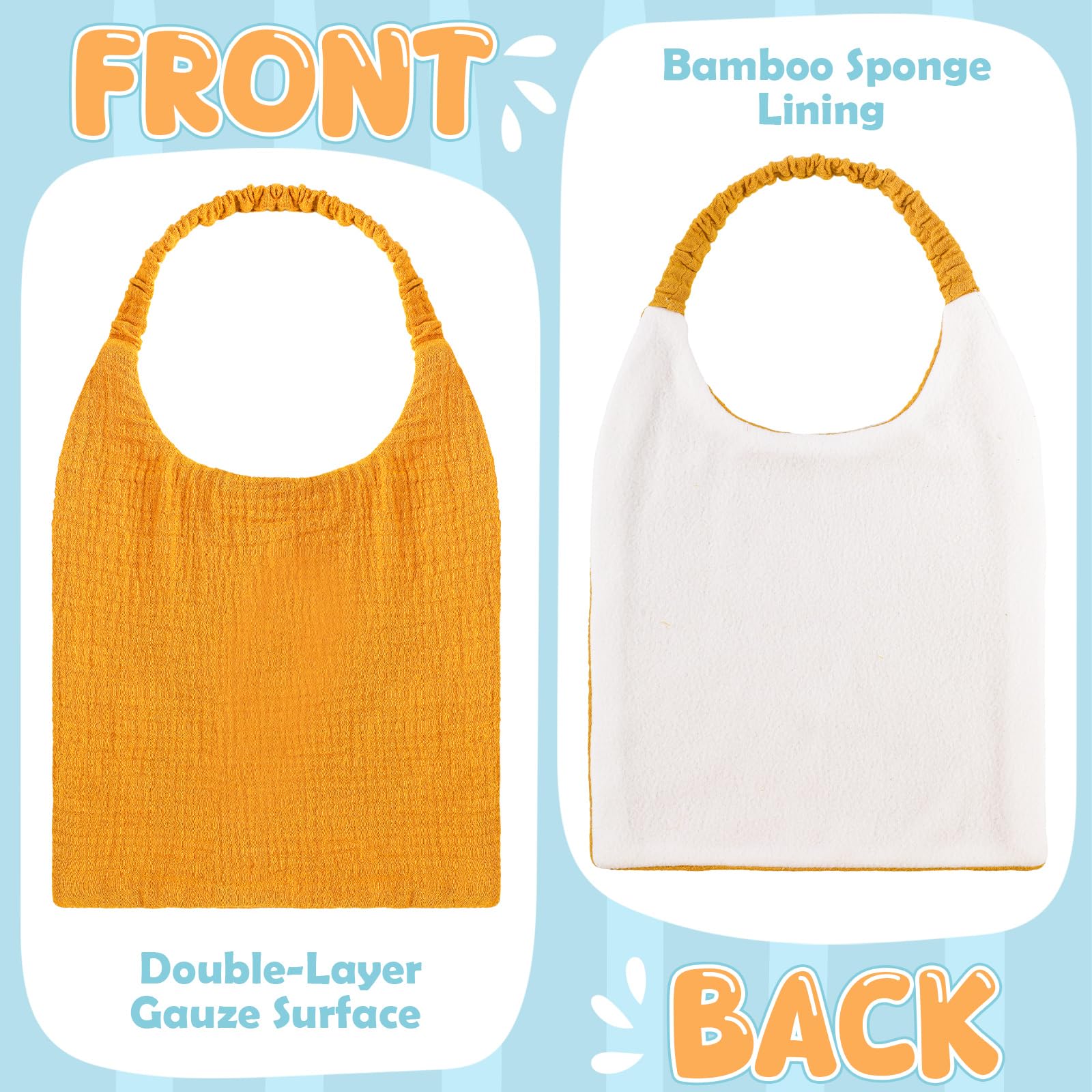 Shyyween warm-skin and light-brown bibs offer soft absorbency for teething drool