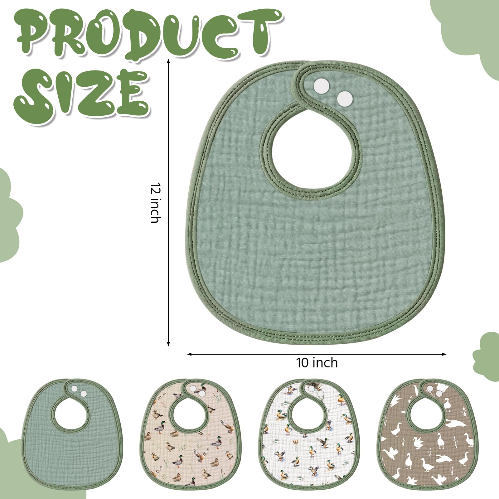Shyyween drooling bibs adjustable snaps for growing babies and fit flexibility