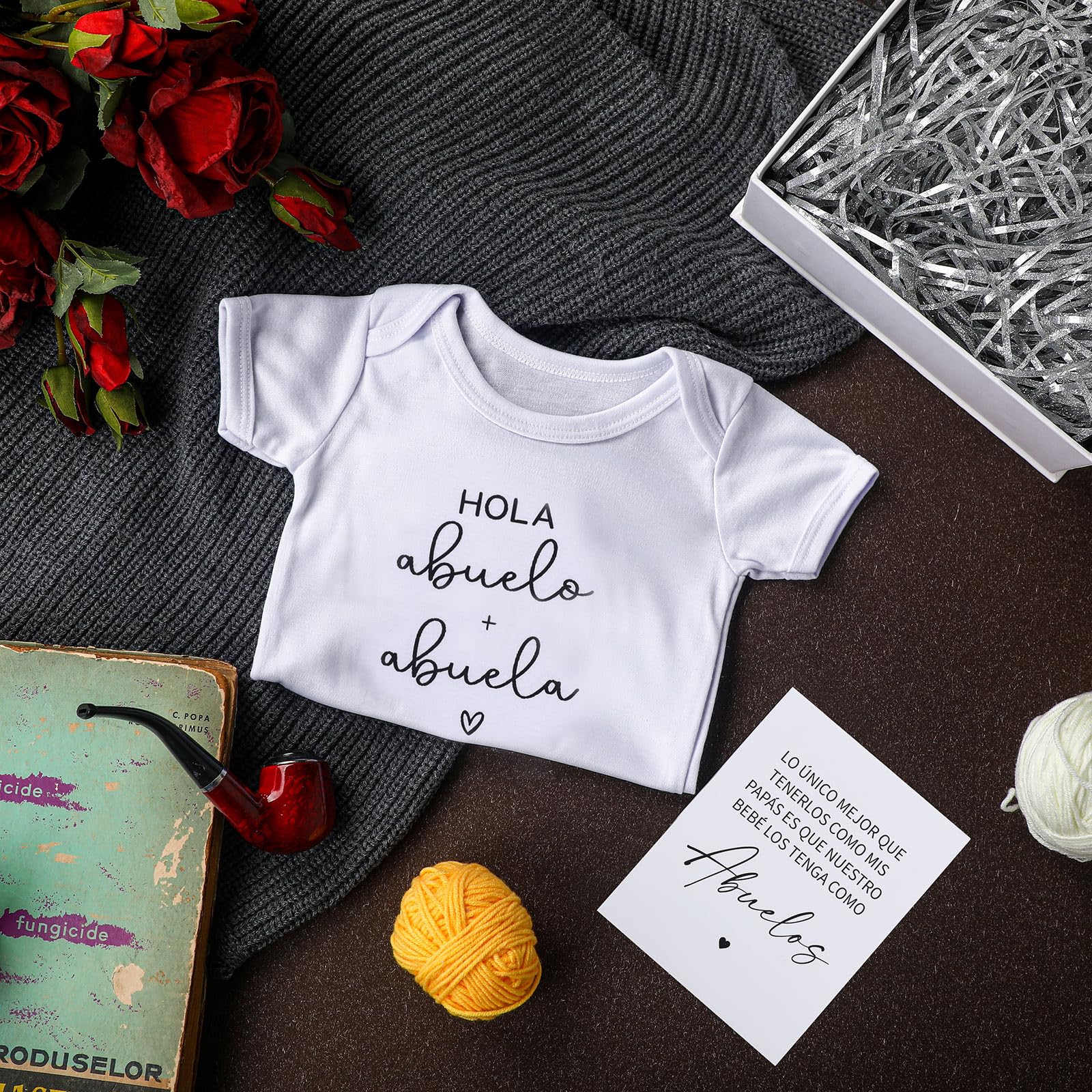 Shyyween pregnancy reveal card featuring a warm message for abuelos