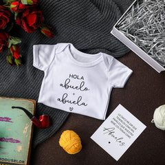 Shyyween pregnancy reveal card featuring a warm message for abuelos