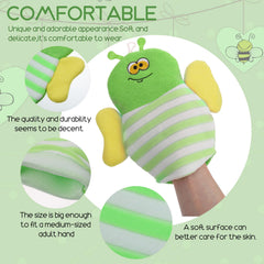 Sibba baby bath mitt mouse pattern encourages imaginative play while cleansing.