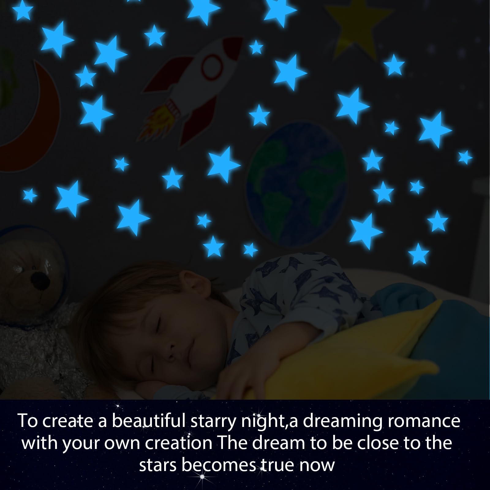 Sibba Glow Stars adhesive-putty keeps decals in place without wall damage