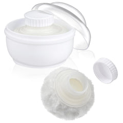 Sibba storage body powder container with puff and lid for smooth application