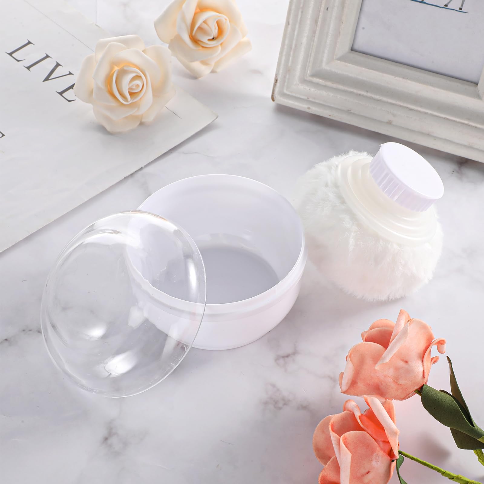 Sibba travel-friendly powder container with large puff for on-the-go use