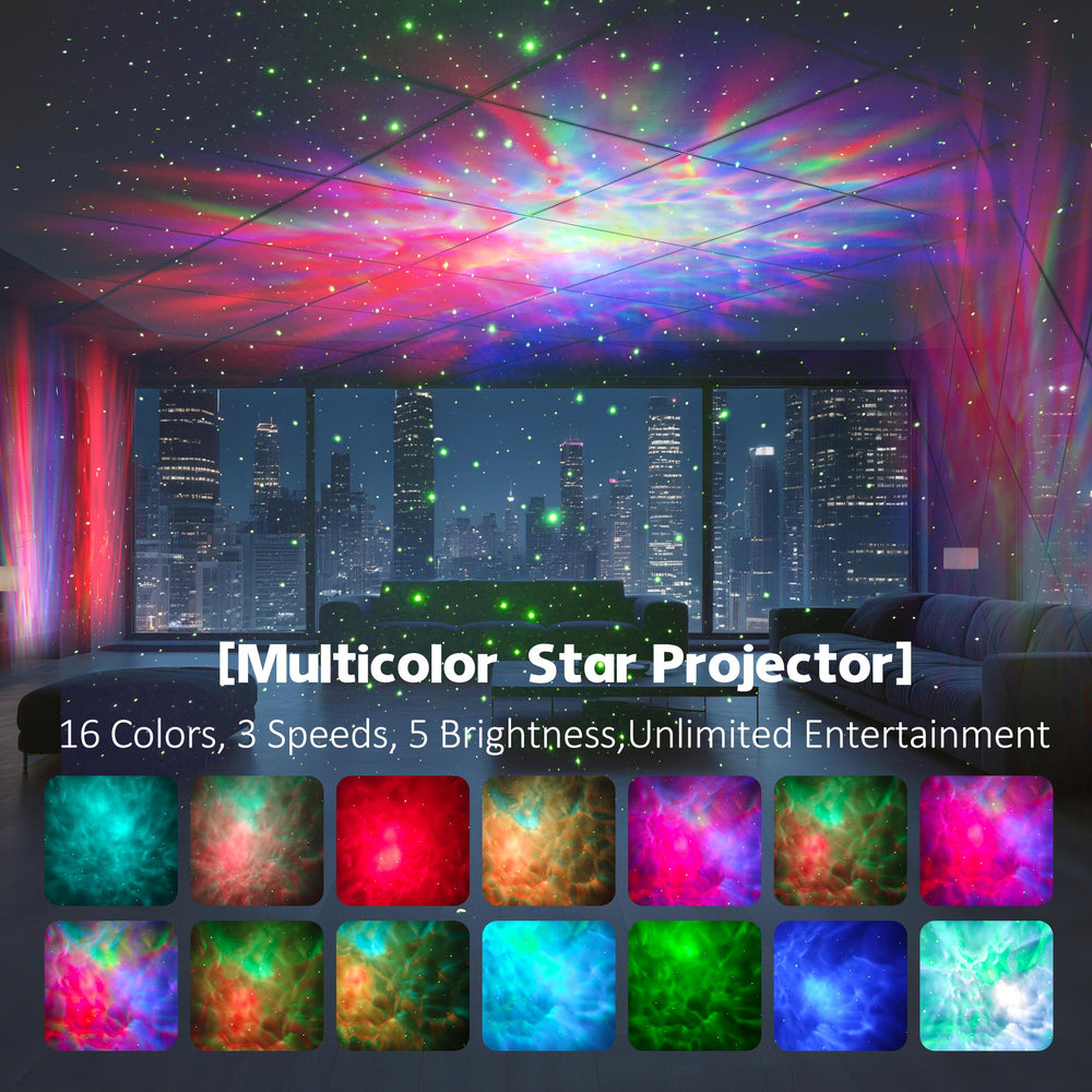 SICCOO Apollo Star Galaxy Projector remote control enables easy brightness and speed tweaks.