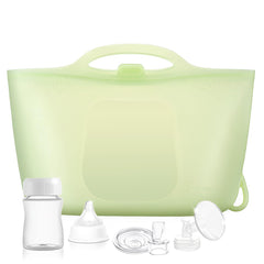 Sicyeast silicone travel sterilizer bag showing 2000ml capacity for multiple bottles.