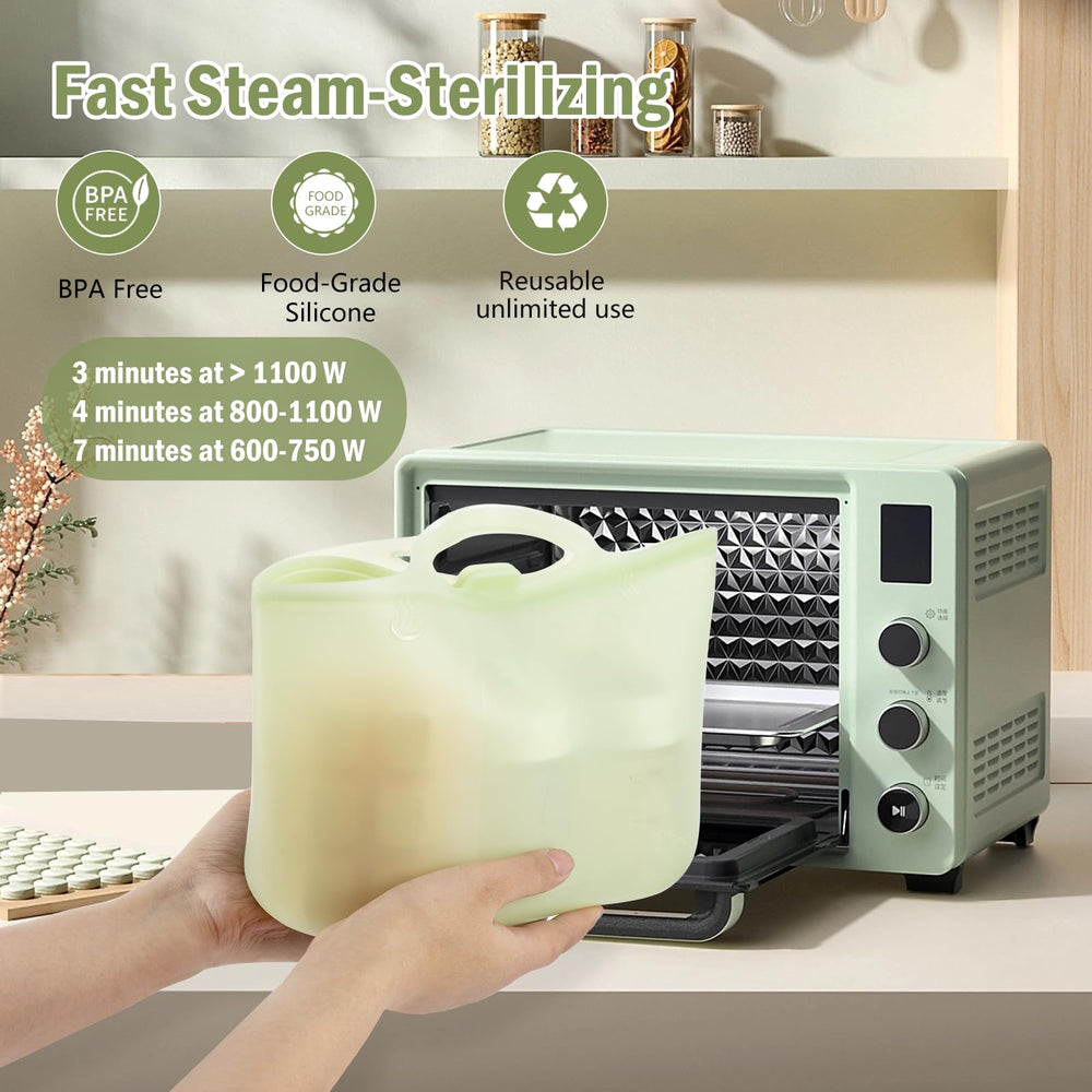 Sicyeast silicone travel sterilizer bag rolled for travel, easy packing.