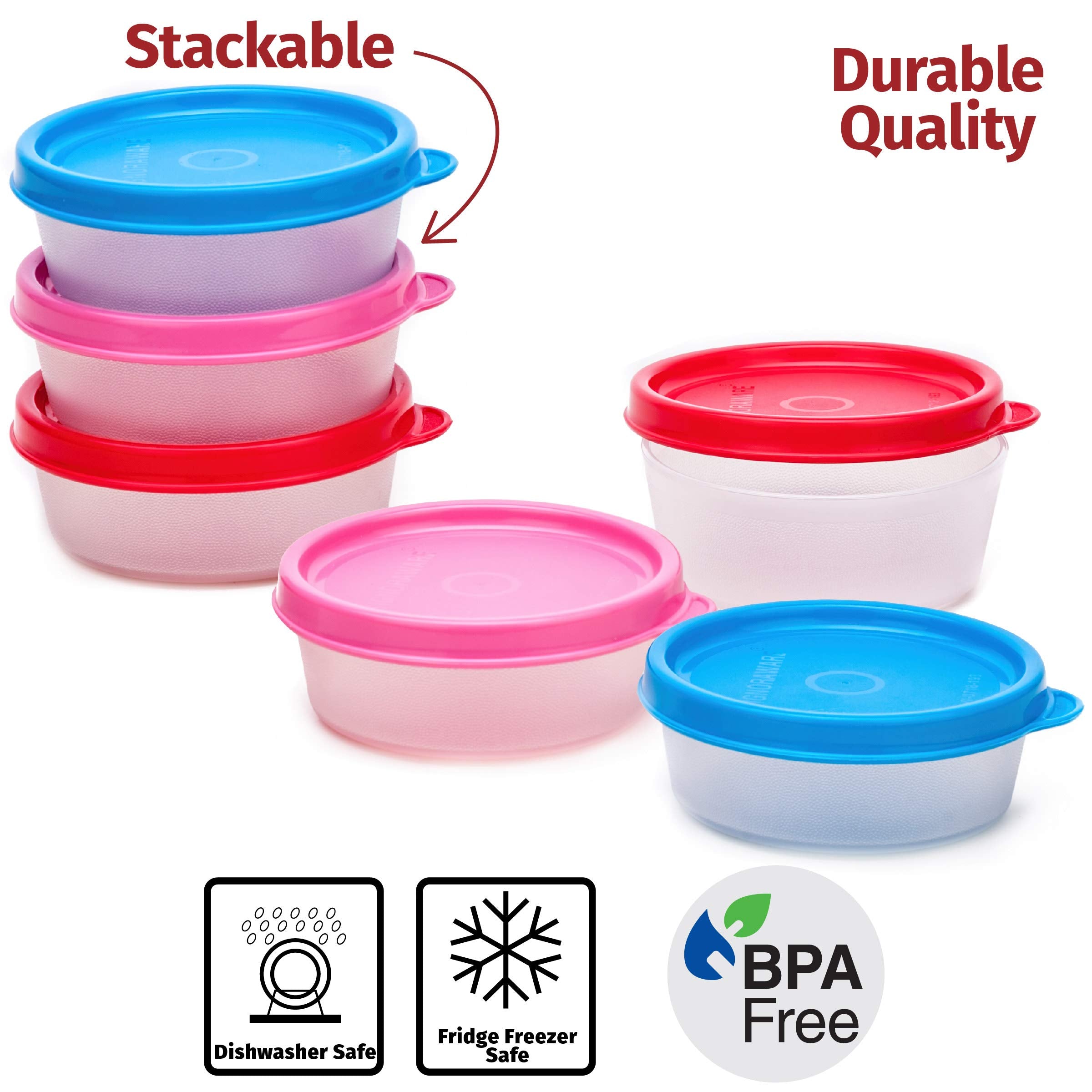 Signora Ware BPA-free containers are dishwasher-safe for convenient kitchen cleanup.