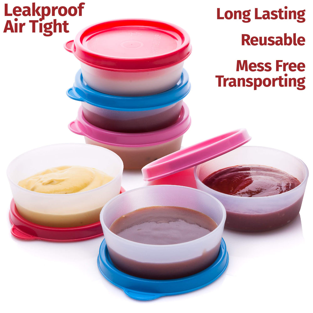 Signora Ware lunch-ready condiment cups ideal for picnics and travel on the go.