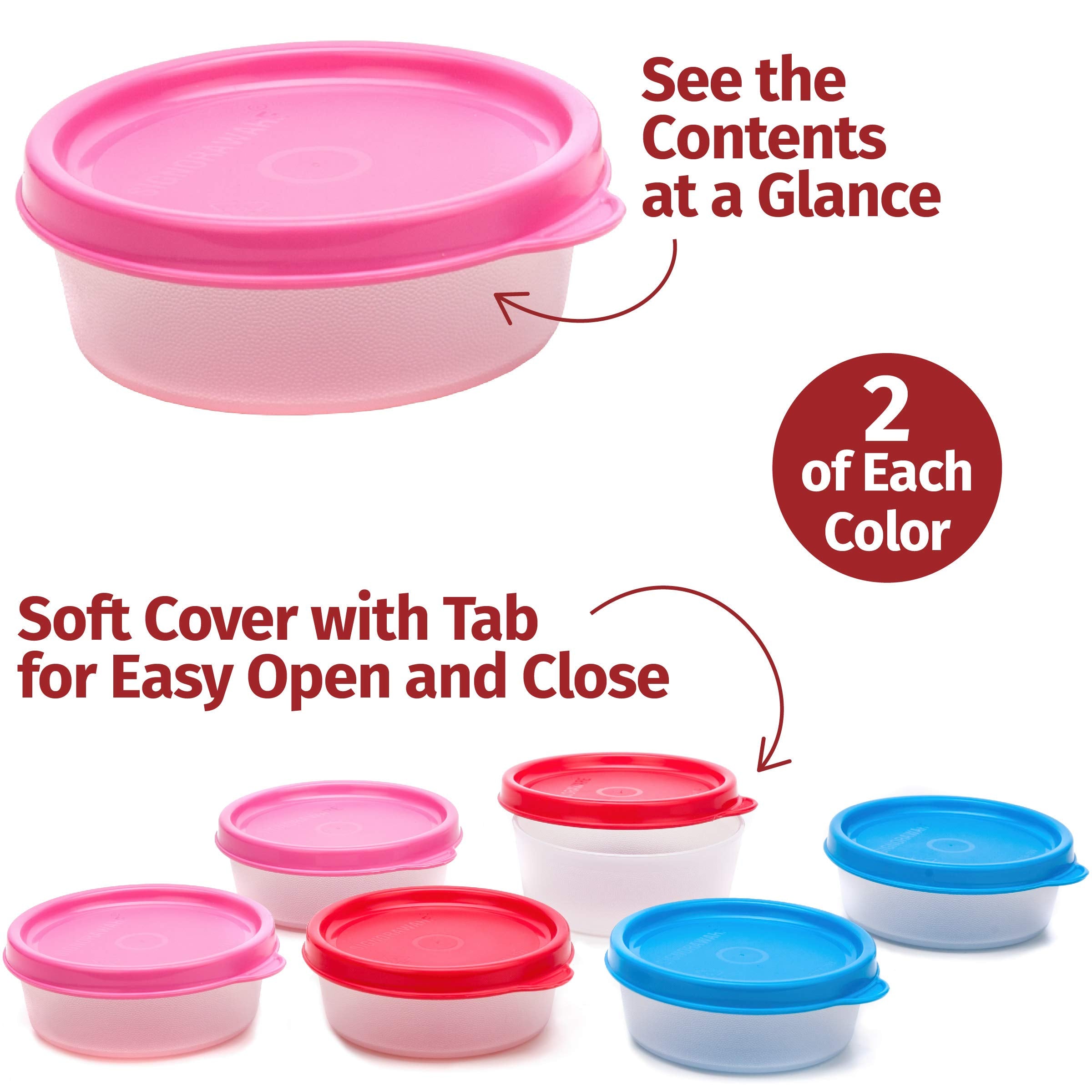 Signora Ware transparent food tubs showcase stackable design for easy prep and portioning.