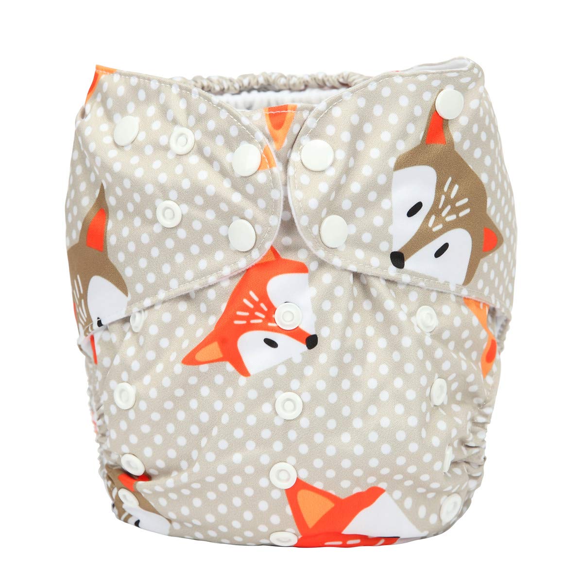 Sigzagor Dot Fox pocket diaper outer shows waterproof breathable PUL.