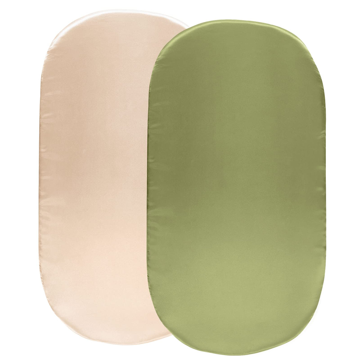 SiinvdaBZX satin bassinet sheet in beige with 4 inch pocket for secure fit