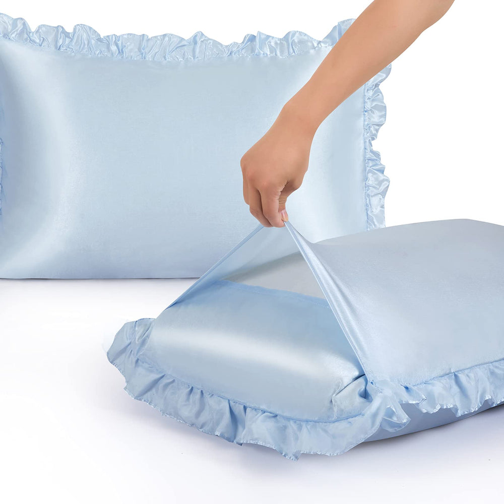 SiinvdaBZX baby blue satin color option enhances romantic bedroom mood