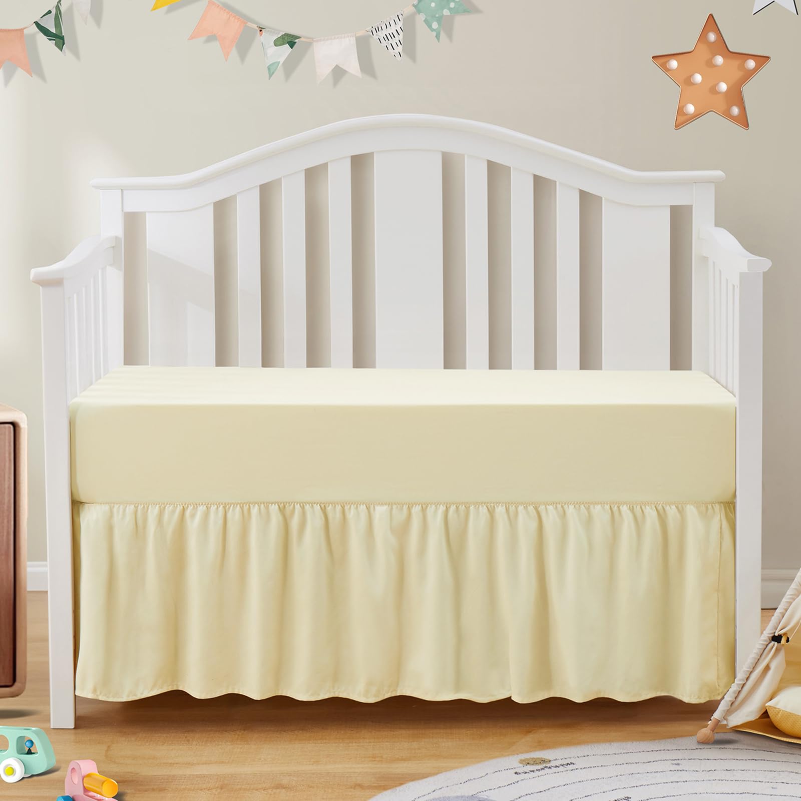 SiinvdaBZX crib sheet 52x28 pocket offers soft, breathable microfiber comfort.