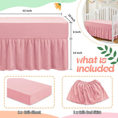 SiinvdaBZX crib skirt 14in drop closeup shows hidden storage coverage.