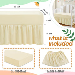 SiinvdaBZX ruffled crib skirt with 14inch drop adds decorative edge.