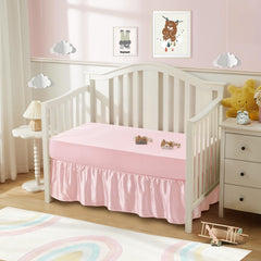 SiinvdaBZX ruffled crib skirt pink — glossy finish and durable stitching.