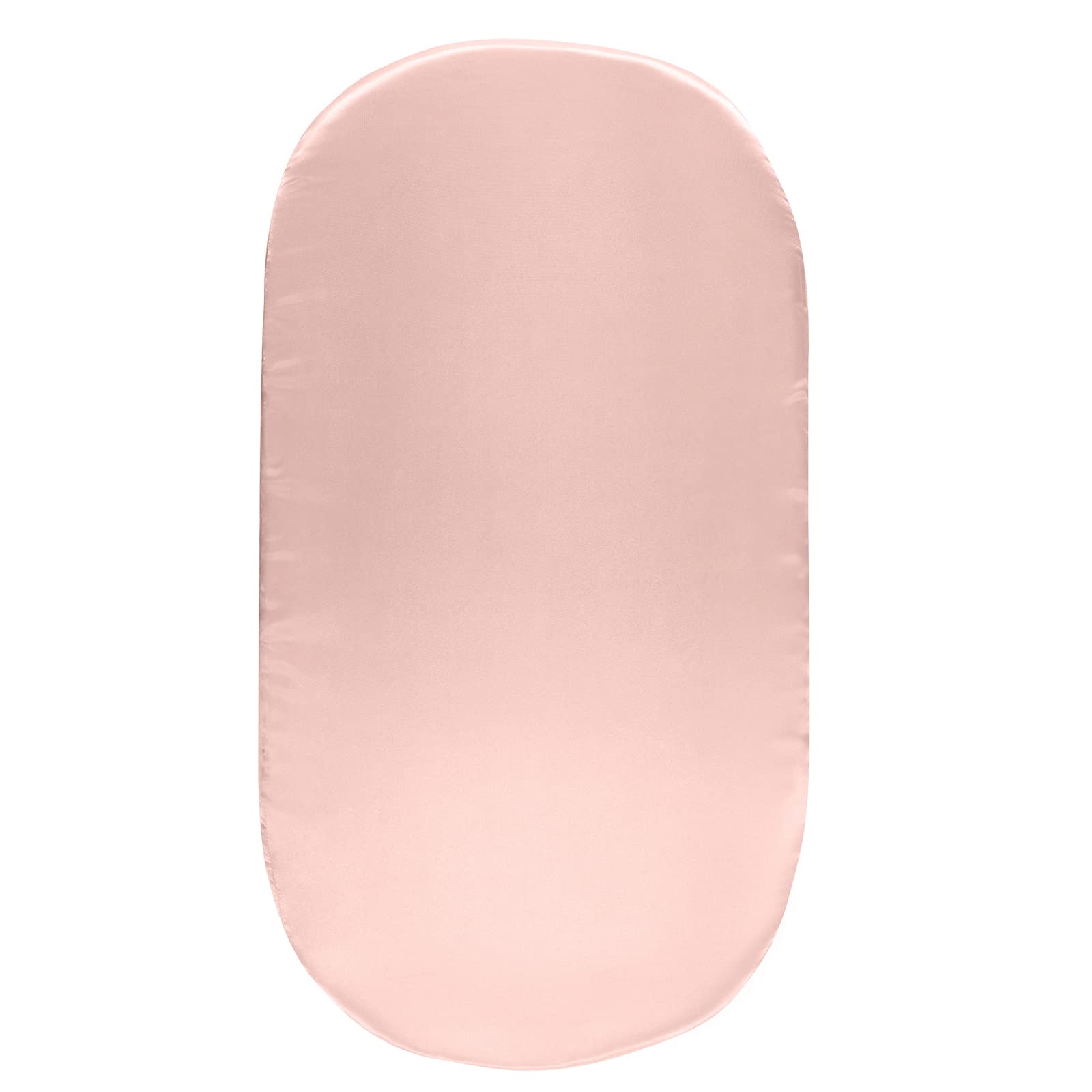 SiinvdaBZX satin bassinet sheet pink fabric close-up showing silky softness for baby comfort.