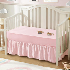SiinvdaBZX satin crib sheet pink — silky, baby-friendly comfort.