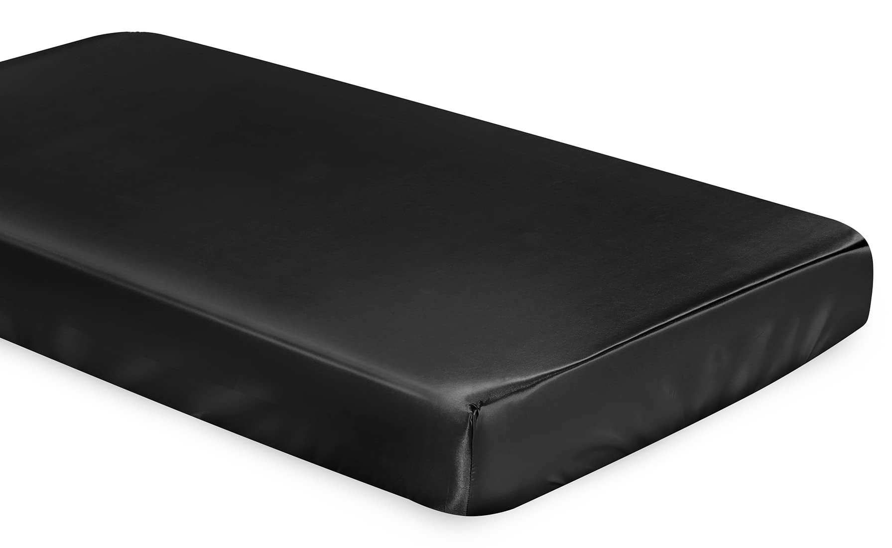 SiinvdaBZX satin crib sheet on crib demonstrates universal fit for standard cribs
