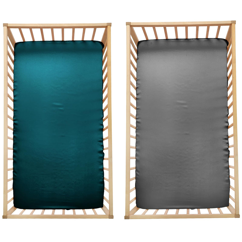 SiinvdaBZX satin crib sheets with elastic pocket ensures snug fit