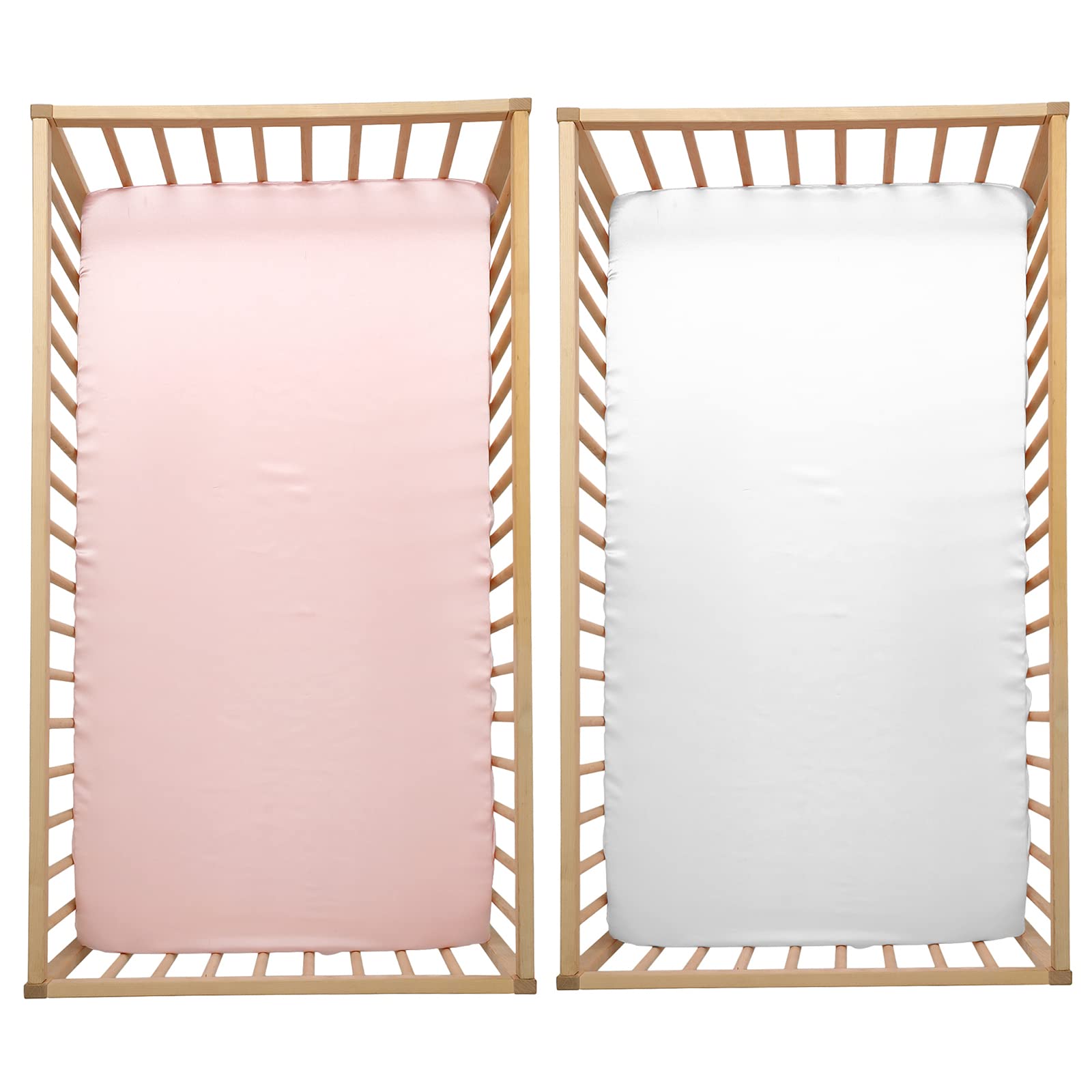 SiinvdaBZX satin crib sheets universal fit illustration on standard crib mattress