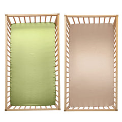 SiinvdaBZX satin mini crib sheet beige pocket closeup, secure five-inch pocket.