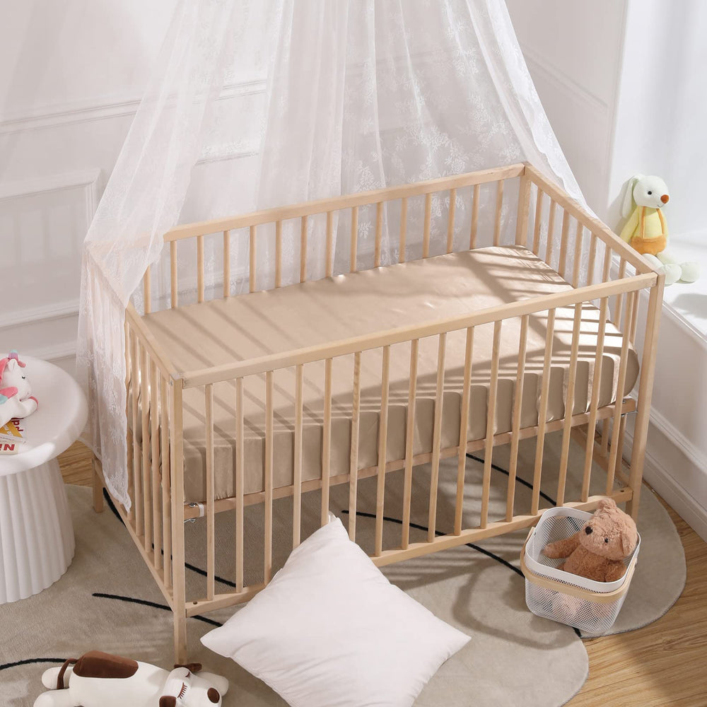 Cool-touch satin finish helps maintain comfortable temperature for baby nights.