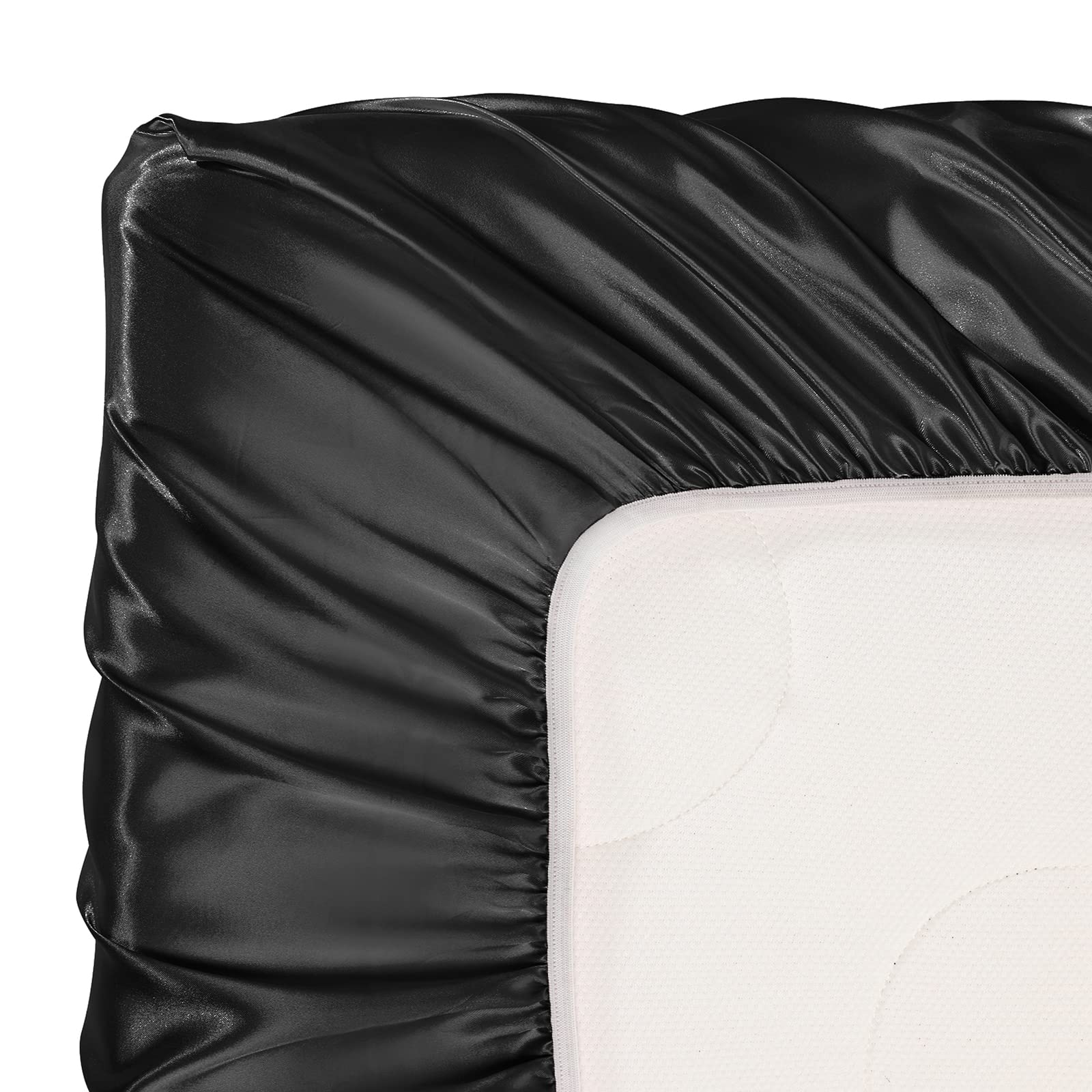 SiinvdaBZX satin mini crib sheet on baby bed, smooth for sensitive skin