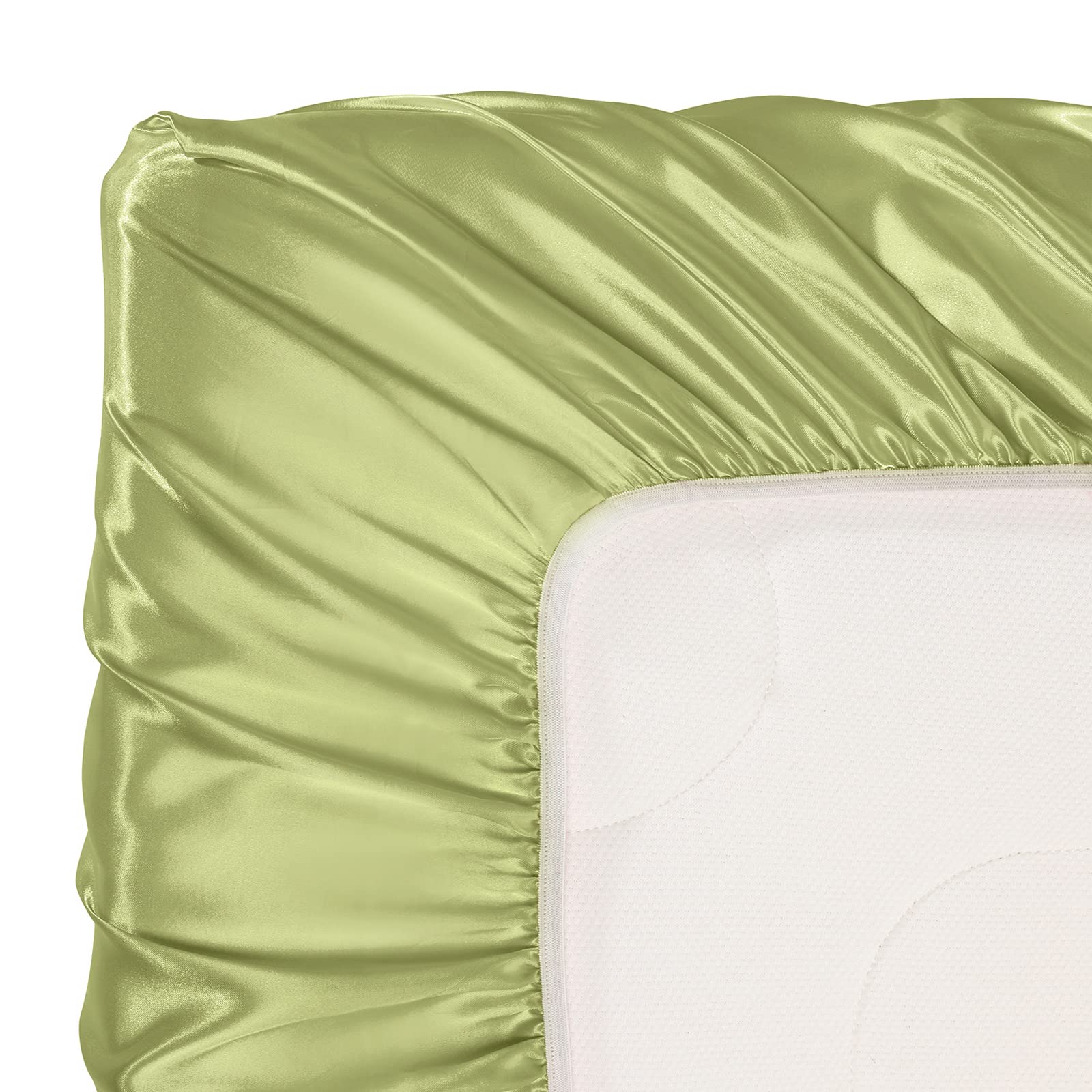 SiinvdaBZX satin mini crib sheet sage green packaging, versatile baby bedding.