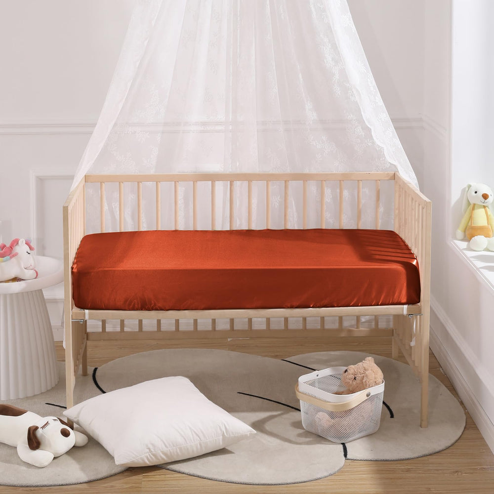 SiinvdaBZX satin mini crib sheets elastic-bottom showcase easy change