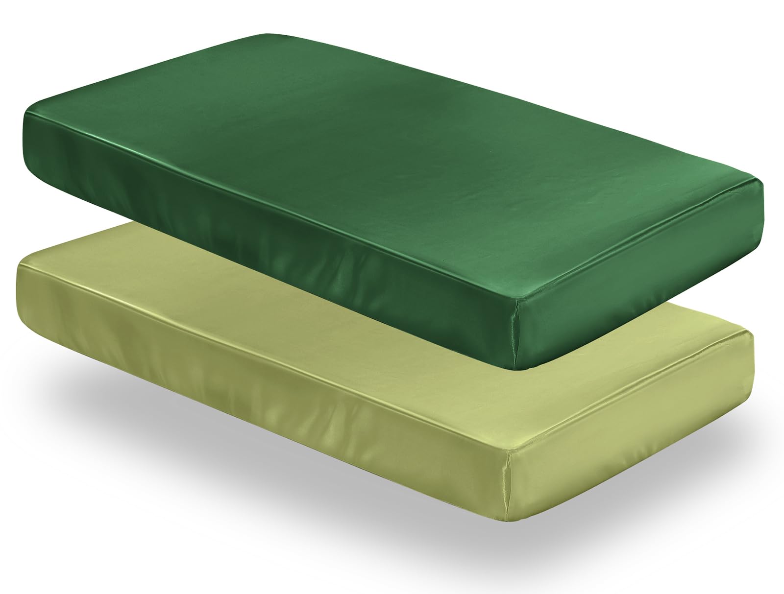 SiinvdaBZX satin mini crib sheets in emerald color, gentle on baby's hair and skin.